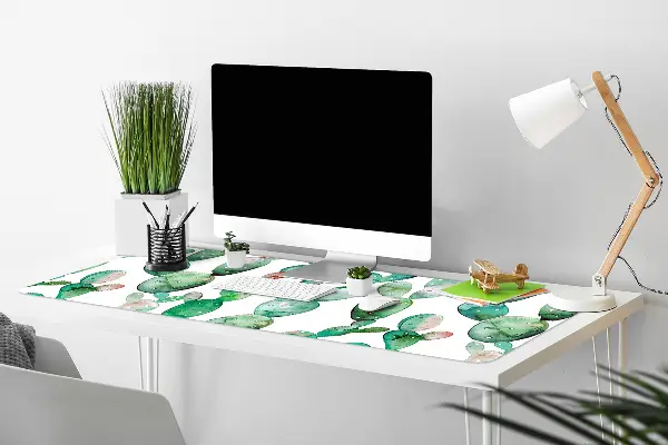 Büro-Schreibtischmatte Aquarellkakteen