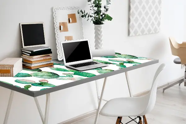 Büro-Schreibtischmatte Aquarellkakteen