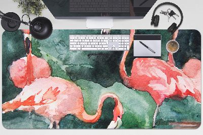 Schreibtischunterlage Lackierte Flamingos.