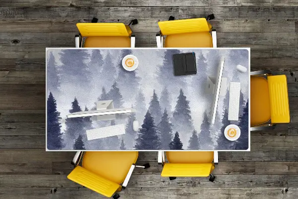 PVC Schreibtischmatte Waldlandschaft.