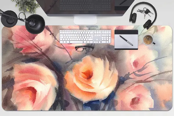 Büro-Schreibtischmatte Orange Rosen