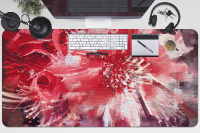PVC Schreibtischmatte rote Blume