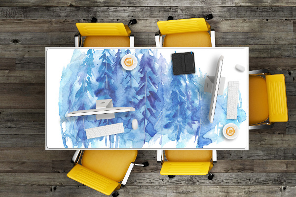 Schreibtisch Unterlegmatte Aquarell Winterwald