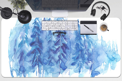 Schreibtisch Unterlegmatte Aquarell Winterwald