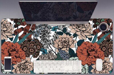 Büro-Schreibtischmatte Retro-Blumen