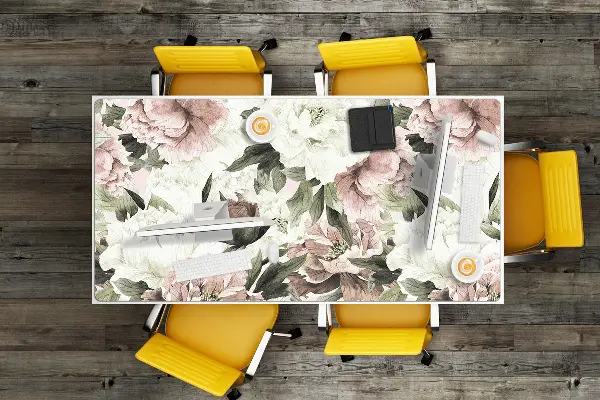 Büro-Schreibtischmatte Weinleseblumenstrauß von Rosa