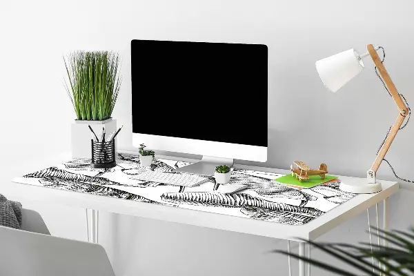 PVC Schreibtischmatte Schwarze Blätter