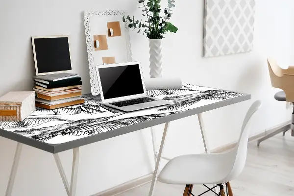PVC Schreibtischmatte Schwarze Blätter