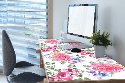 Schreibtisch Unterlegmatte Pinke Blumen