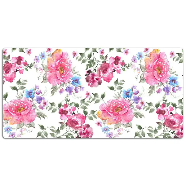 Schreibtisch Unterlegmatte Pinke Blumen