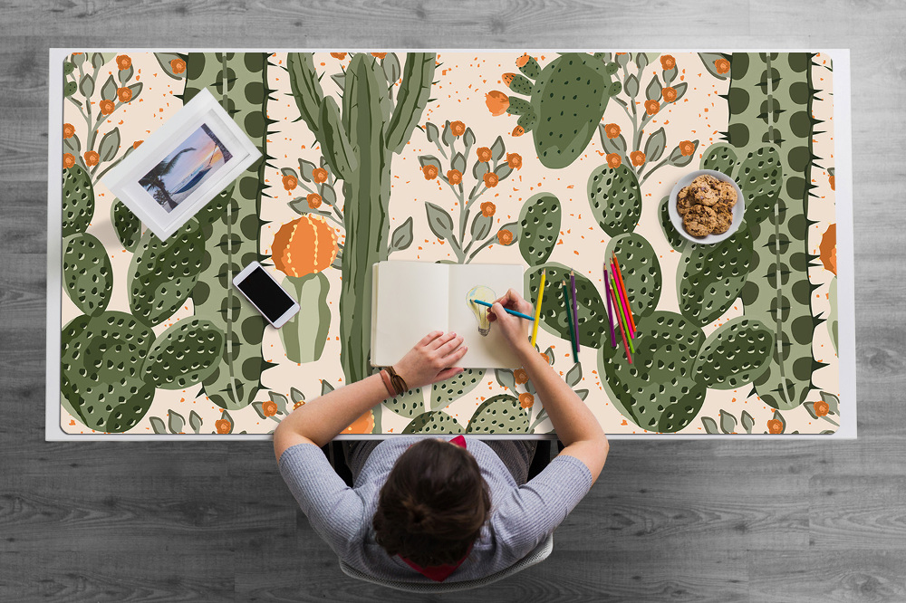 Schreibtisch Unterlegmatte Orangefarbener Kaktus - Decormat