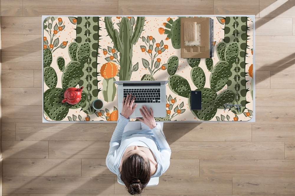Schreibtisch Unterlegmatte Orangefarbener Kaktus - Decormat