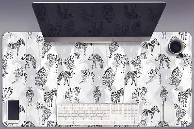 Schreibtisch Unterlegmatte Tiger und Zebras.