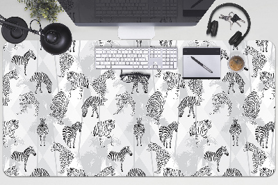 Schreibtisch Unterlegmatte Tiger und Zebras.
