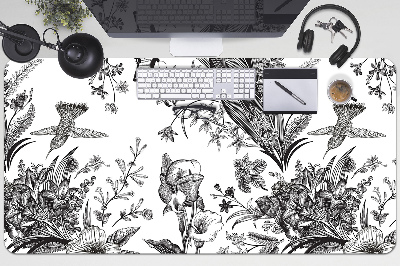 Schreibtischunterlage Schwarz-Weiß-Garten