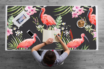 Schreibtischunterlage Schwarzer Flamingo.