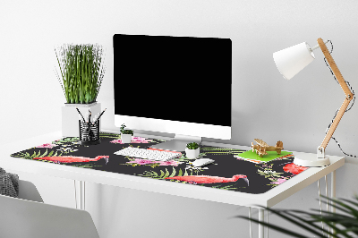 Schreibtischunterlage Schwarzer Flamingo.