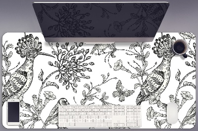 Schreibtisch Unterlegmatte Skizzierte Vögel
