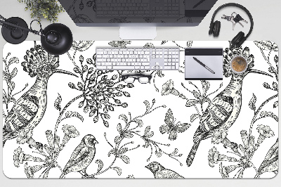 Schreibtisch Unterlegmatte Skizzierte Vögel