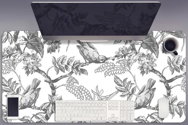 Büro-Schreibtischmatte Graue Vögel