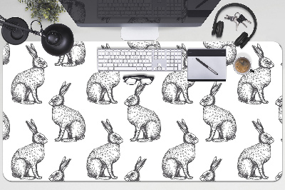 Büro-Schreibtischmatte weiße Hasen
