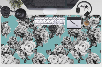 Schreibtisch Unterlegmatte Schwarze und weiße Rosen