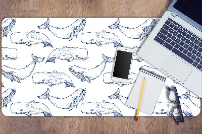 Schreibtischunterlage Blaue Wale