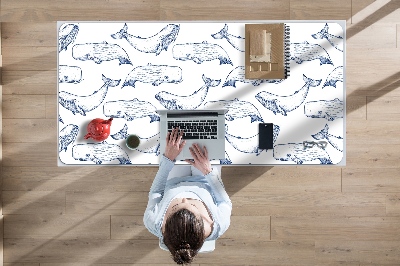 Schreibtischunterlage Blaue Wale