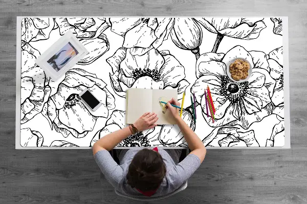 Büro-Schreibtischmatte Blumenmotiv