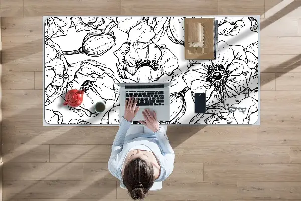Büro-Schreibtischmatte Blumenmotiv