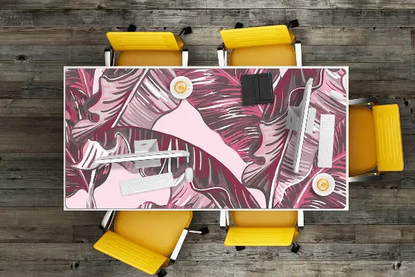 Schreibtisch Unterlegmatte Rosa Palm