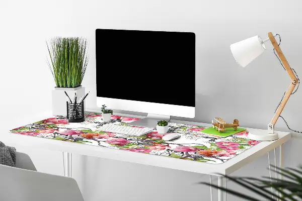 Schreibtisch Unterlegmatte Aquarellblumen