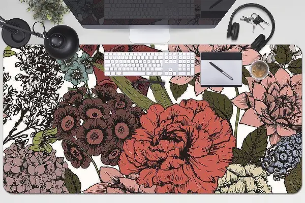 Büro-Schreibtischmatte Herbstblumen