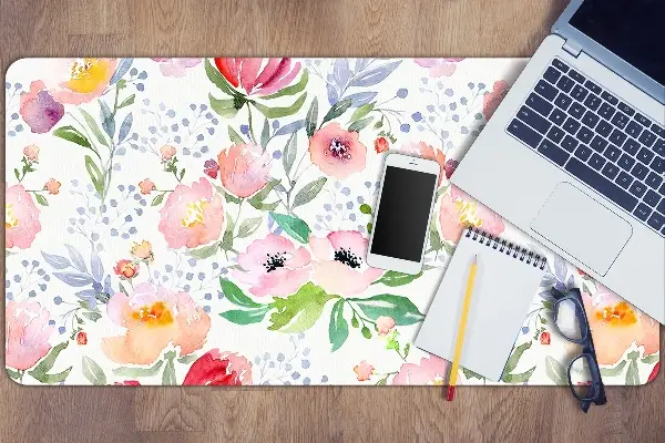 Büro-Schreibtischmatte Pastellblumen