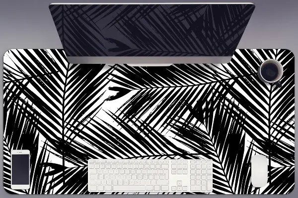 PVC Schreibtischmatte Schwarze Palmblätter