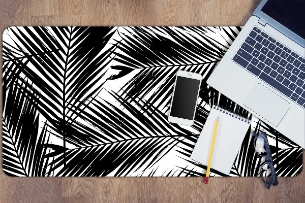 PVC Schreibtischmatte Schwarze Palmblätter