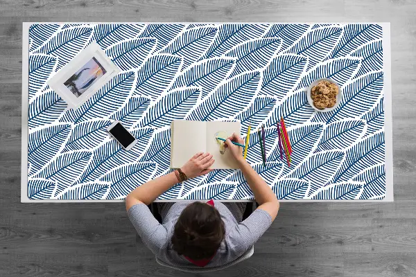 Schreibtisch Unterlegmatte Blaue Blätter