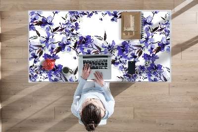 Büro-Schreibtischmatte Blaue Blumen