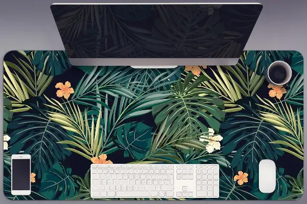 PVC Schreibtischmatte Blumen und Blätter