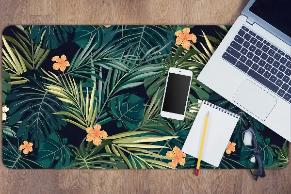 PVC Schreibtischmatte Blumen und Blätter