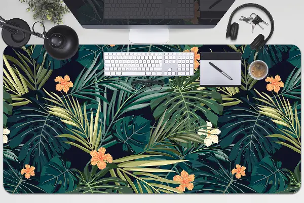 PVC Schreibtischmatte Blumen und Blätter