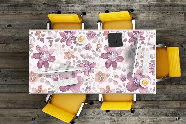 Büro-Schreibtischmatte Pinke Blumen