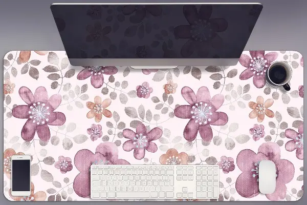 Büro-Schreibtischmatte Pinke Blumen