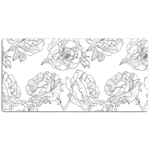 PVC Schreibtischmatte Gezeichnete Rosen