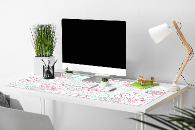 PVC Schreibtischmatte Blumenkonturen