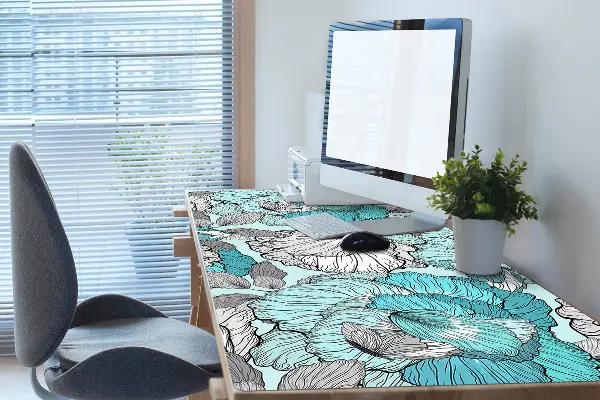 PVC Schreibtischmatte Doodle-Blumen