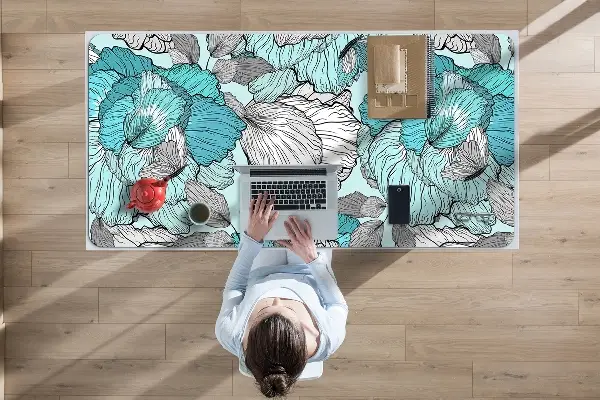 PVC Schreibtischmatte Doodle-Blumen