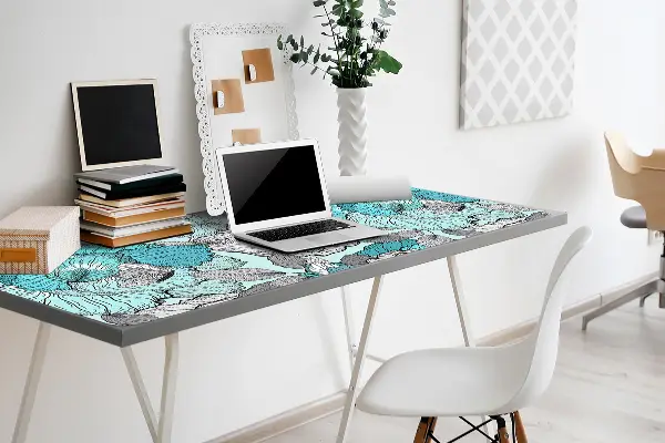 PVC Schreibtischmatte Doodle-Blumen