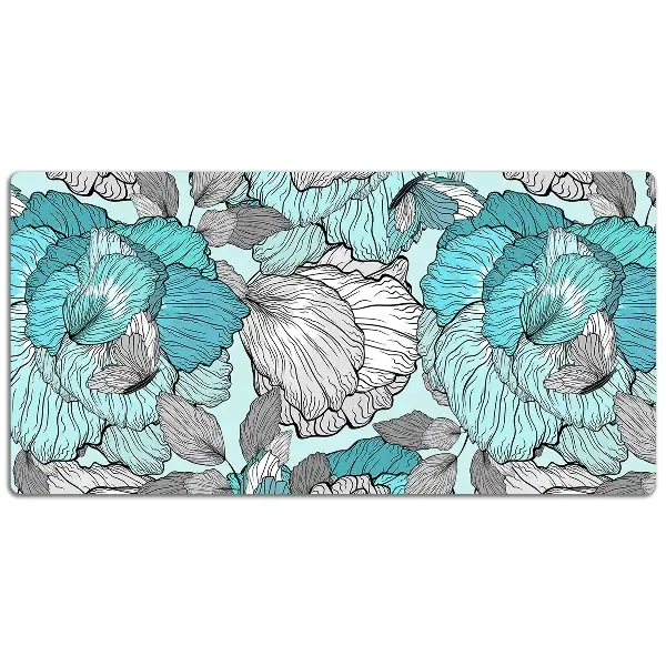 PVC Schreibtischmatte Doodle-Blumen