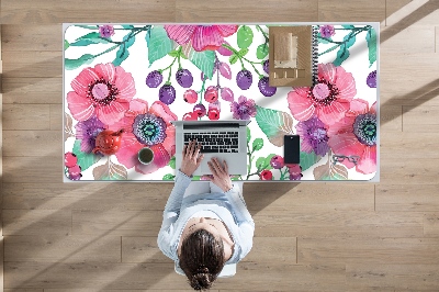 Büro-Schreibtischmatte Blumen und Beeren